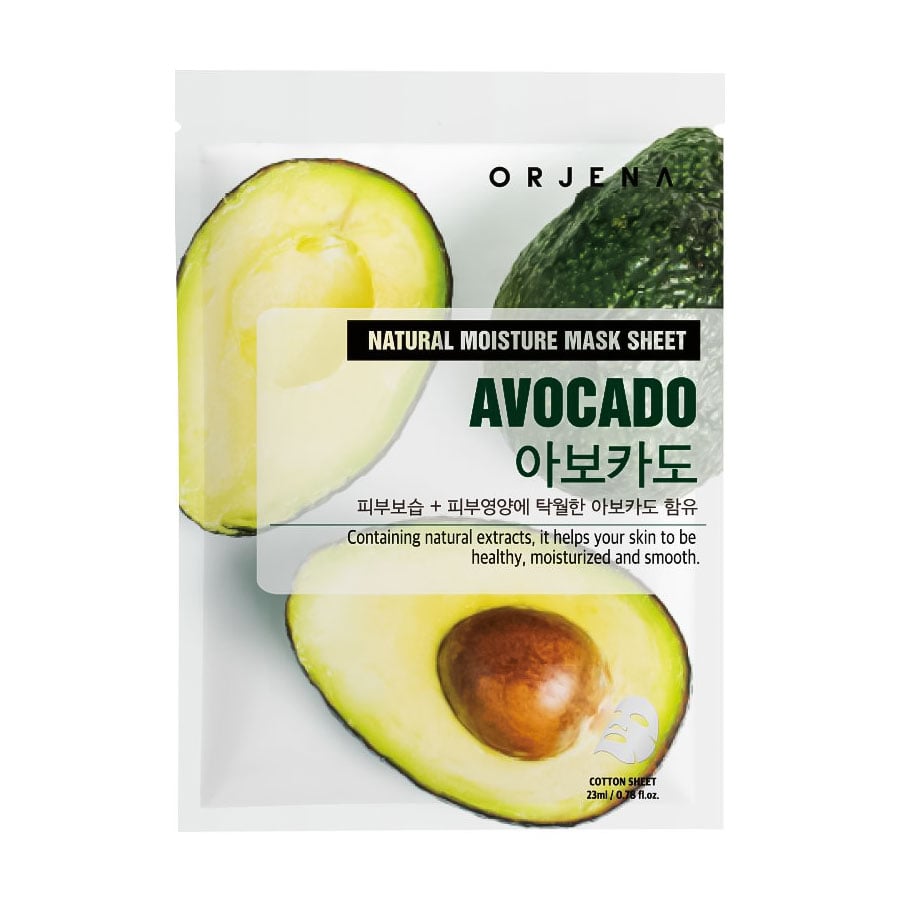 Тканинна маска для обличчя ORJENA Natural Moisture Mask Sheet Avocado з екстрактом авокадо, 23 мл